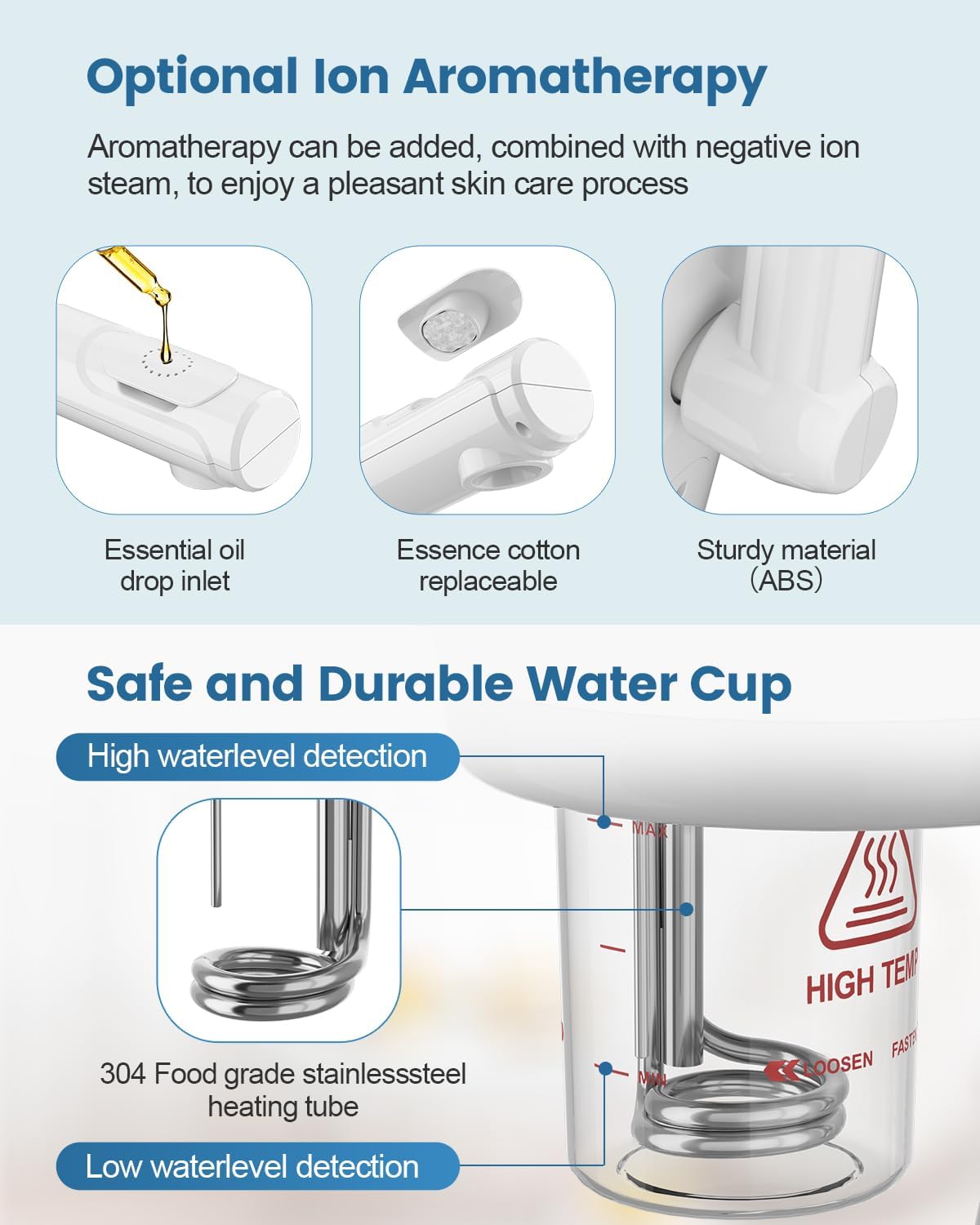 Kingsteam Professional Facial Steamer with Ozone - Ionic Nano Hot Mist Steamer with Large Capacity and 30 Min Timer for Estheticians, Beauty Salons, and Home Skin Care Use