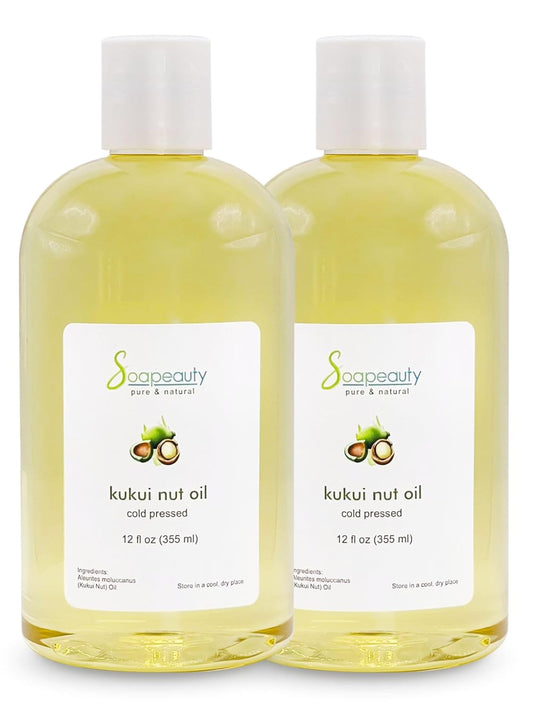 Soapeauty Kukui Nut Oil | 100% Pure & Natural | Cold Pressed | Moisturizing Oil for Skin, Hair, and Soap Making | 24 fl oz (2 * 12 fl oz)