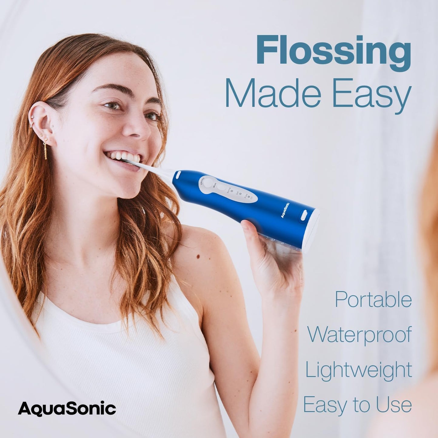 AquaSonic Water Flosser - Cordless Rechargeable Water Flossers for Teeth Cleaning - Waterproof Aqua Flosser, Portable Oral Irrigator for Dental Cleaning with 5 Jet Tips – Braces Home Travel