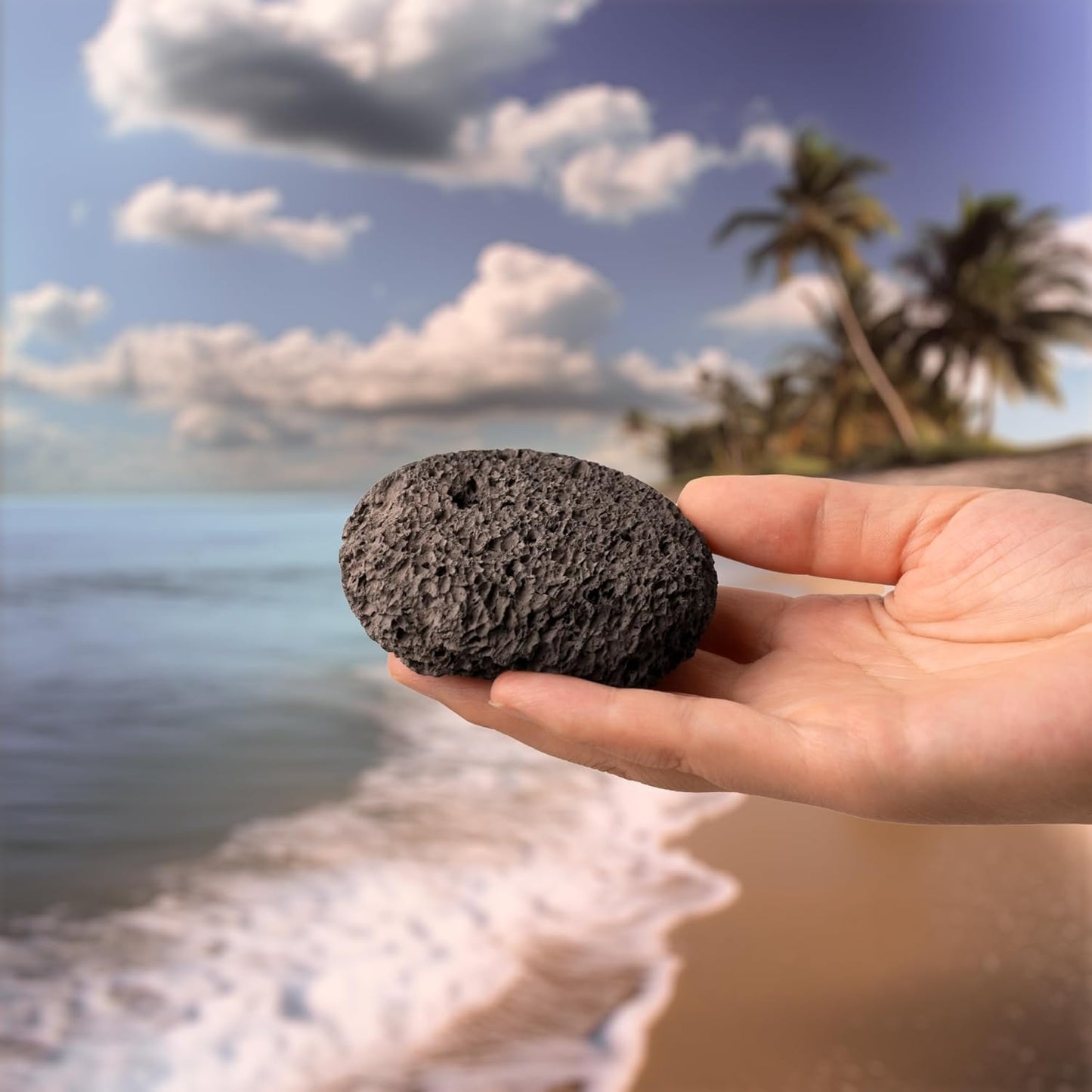 Natural Pumice Stone Set - Lava Foot Scrubber File, Round and Oval Shapes for Effective Exfoliation - Ideal for Cracked Heels, Callus Remover, and Dead Skin Removal - Brown Gray, 2-Pack