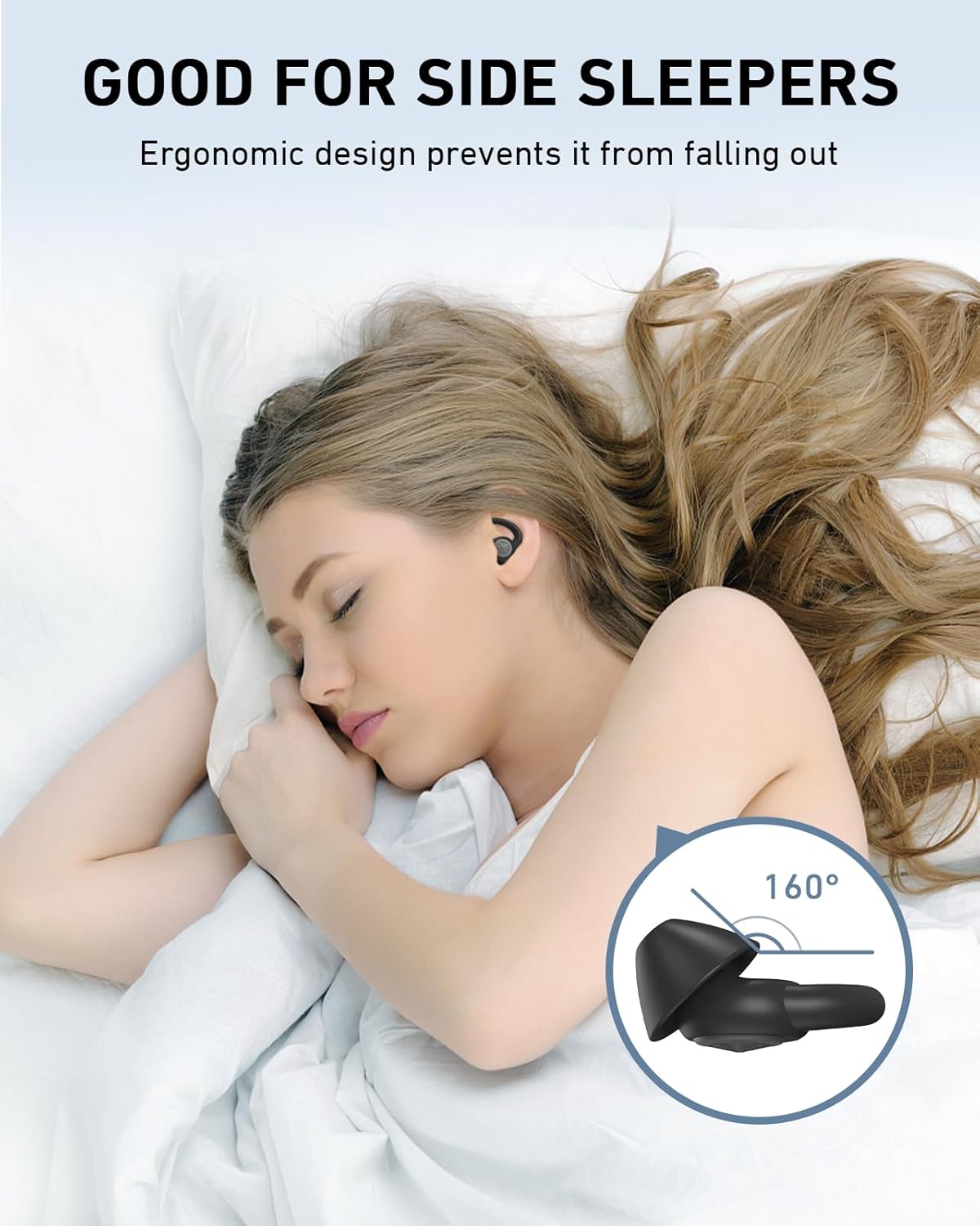 Ear Plugs for Sleeping 2 Pairs,NRR33dB Reusable Earplugs for Sleep,Soft Silicon Ear Plug for Snoring Blocking,Noise Reduction Blocking,Drown Out Snoring，Side Sleepers Black