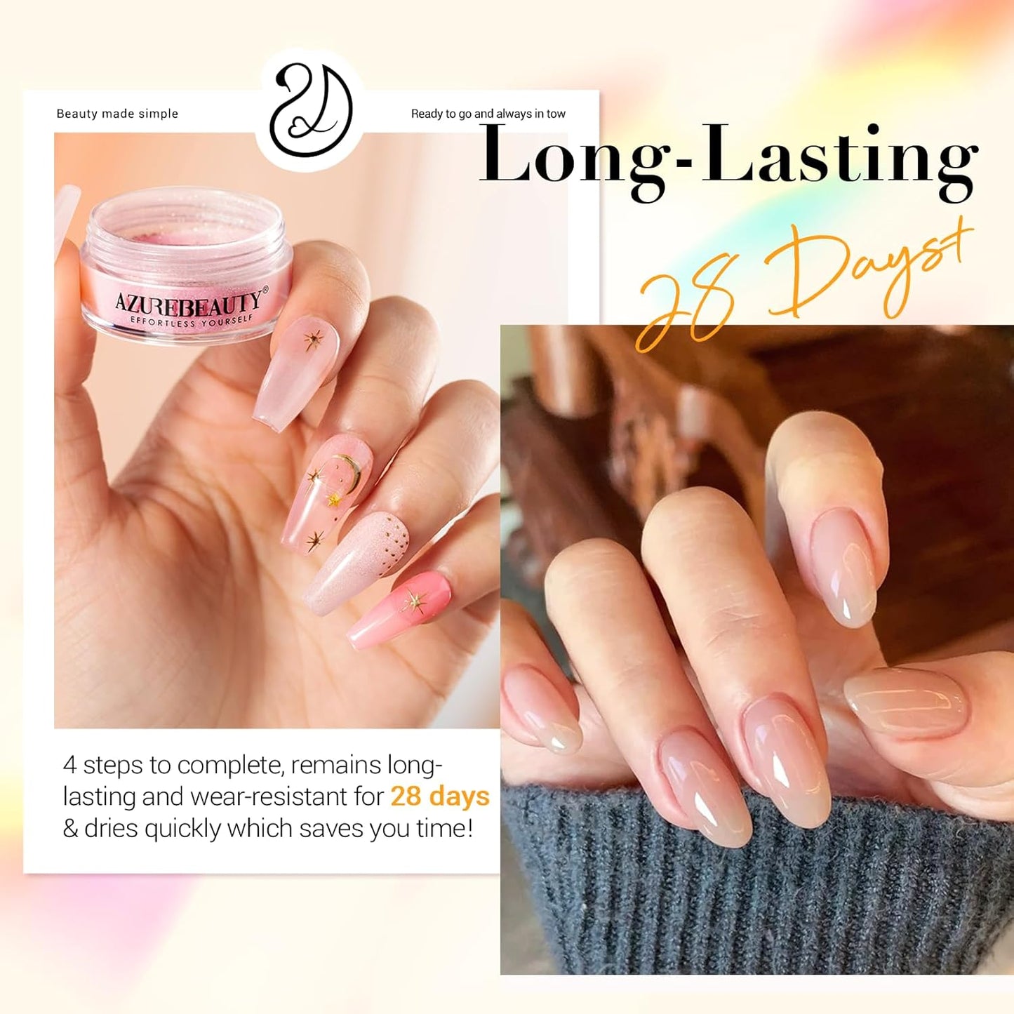 AZUREBEAUTY 30Pcs Dip Powder Nail Kit Starter with Nail Sticks, Translucent Jelly Nude Pink Gary 8 Colors Dipping Liquid Set Added Matte Top Coat Recycling Tray for Manicure Salon DIY Home