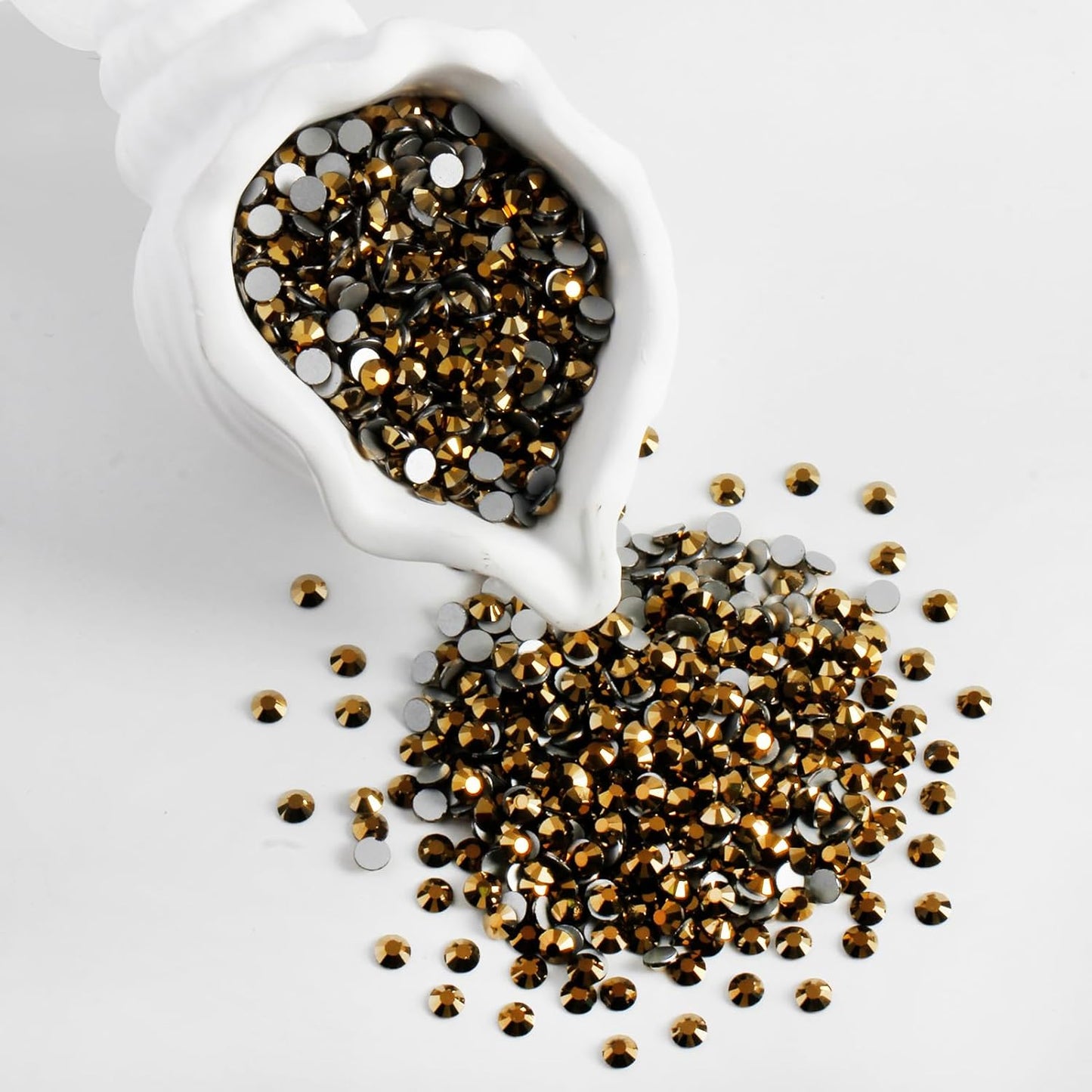 3000 PCS SS10 Flatback Rhinestones,12-Facet Diamond-Cut Glass Gems for Nail Art,Clothing,DIY Crafts,Glue-On Decoration Stones with Silver Backing,Aurum