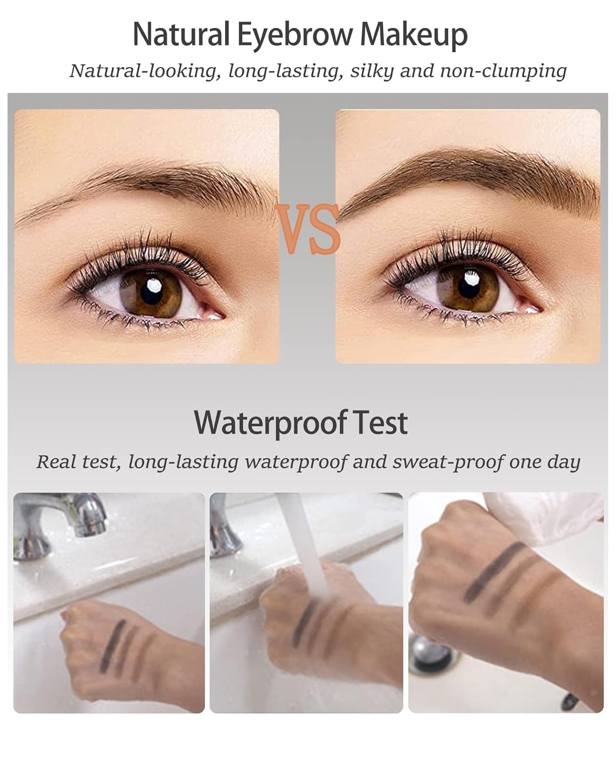 Eyebrow Powder Makeup Kit-3 Colors Eye Brow Powder Palette Long-Lasting Waterproof, Grey Brown Series Brow Filler, Fill & Sculpt Full Eyebrows for Women, With Mirror, Brow Brush & Razor-Set 03