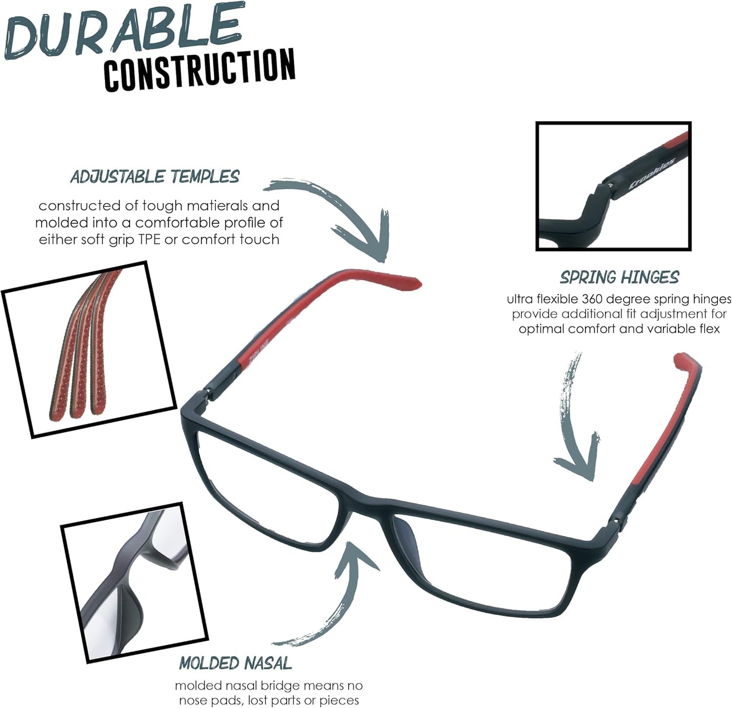 Croakies Riptide Photochromic Eyewear | UV400 Sunglass and Bluelight Protective Eyeglass For Outdoor and HEV Devices | Bundle