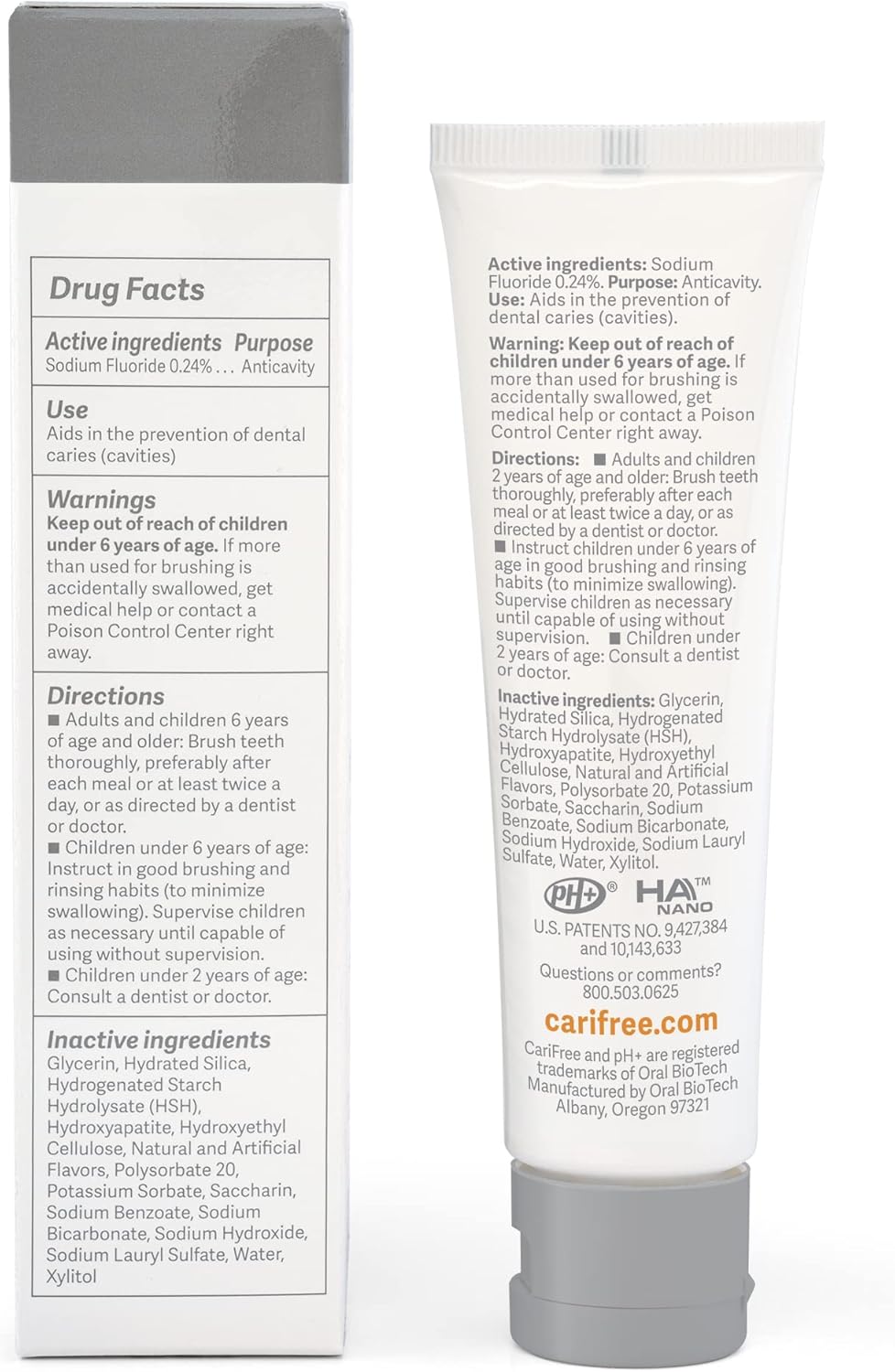 CariFree Gel 1100, Citrus Flavored, Anti-Cavity Fluoride Toothpaste with Nano Hydroxyapatite for pH Neutralization, Cavity Prevention & Enamel Protection, Dentist Recommended, Dentist Developed