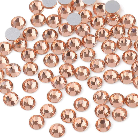 beadsland Flat Back Crystal Rhinestones Round Gems for Nail Art and Craft Glue Fix, Champagne (2.9-3.0mm) SS12/1440pcs