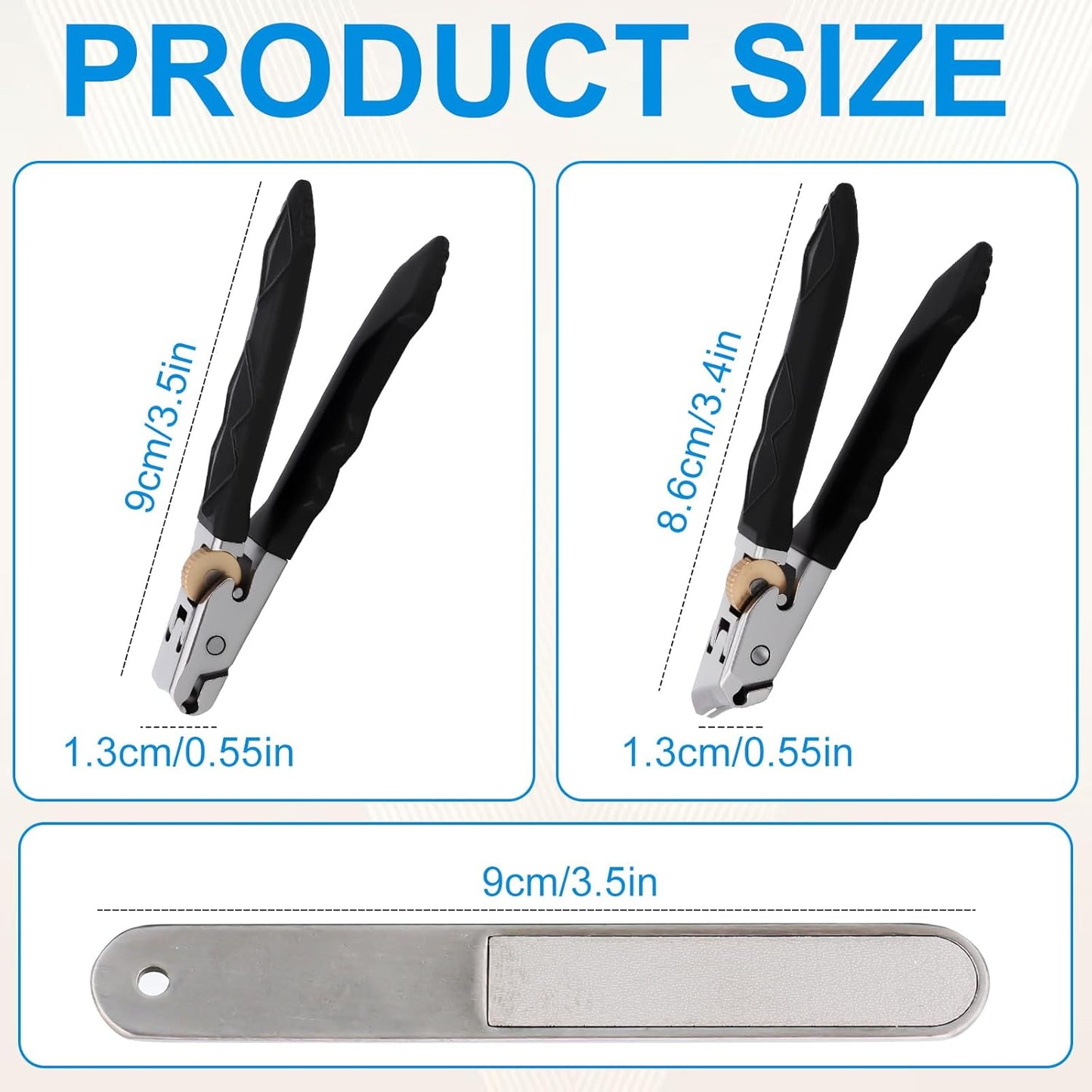 Goredny Orthoclip Nail Clippers for Thick Toenails, Wide Mouth Long Handle Toenail Clipper for Seniors and Men, with Anti-Slip Grip, Sharp Blades (Slanted & Flat Head)