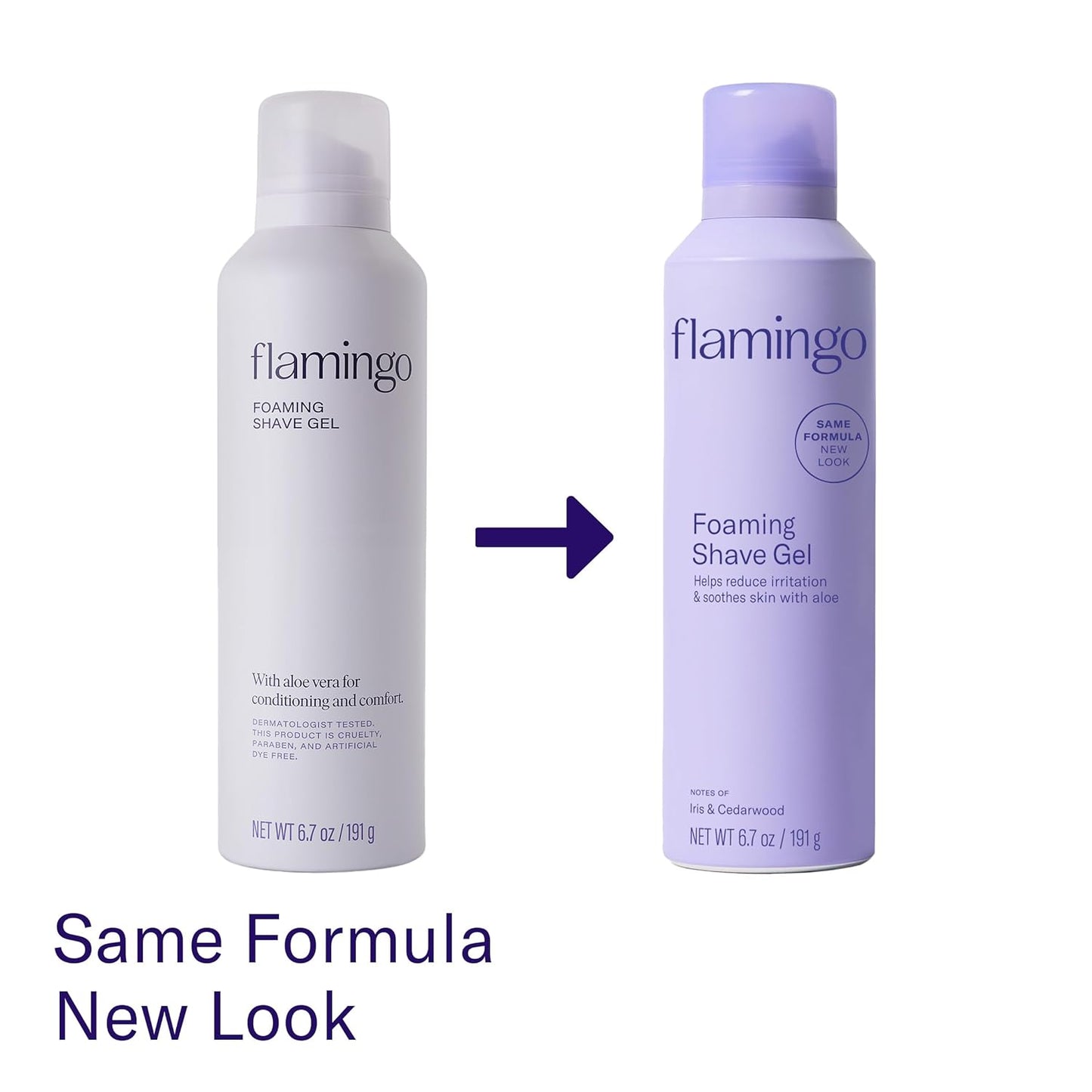 Flamingo Shaving Gel for Women, Foaming Gel with Aloe Vera, 6.7oz, 3ct