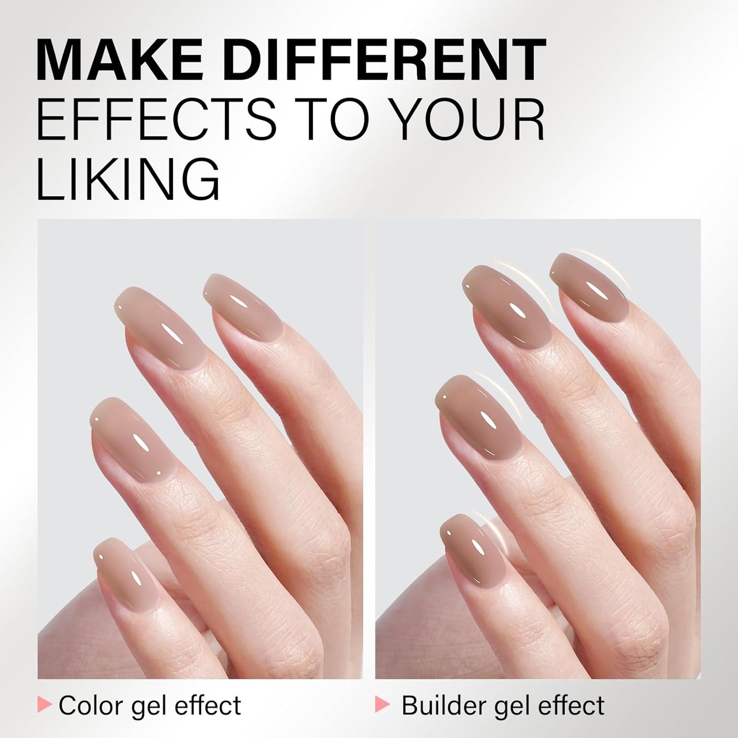 AILLSA Builder Gel for Nails Dark Nude 7 In 1 Strengthener Gel Nail Polish Brown Hard Gel Polish Extension U V Gel Polish Coffee Color Translucent for Nail Art Base Coat Needed 0.51 Oz GB55