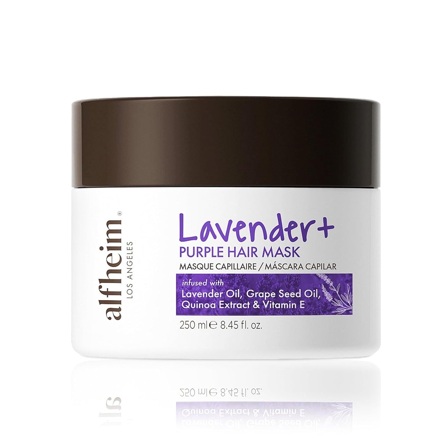 ALFHEIM Lavender Purple Hair Mask | Neutralizes Brass & Yellow Tones | Deep Moisturizing & Repairing for Blonde, Bleached & Silver Hair | Infused with Lavender Oil, Grape Seed Oil & Vitamin E 8.45 oz