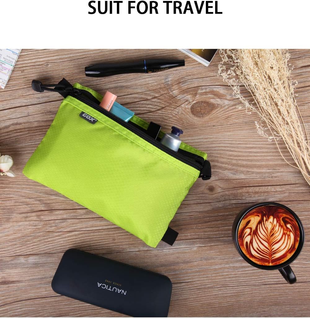 GOX Small Toiletry Bag for Men Bulk Cosmetic Bag Dopp Kit Carry On Zipper Pouch Organization Nylon Small Packing Sack Waterproof