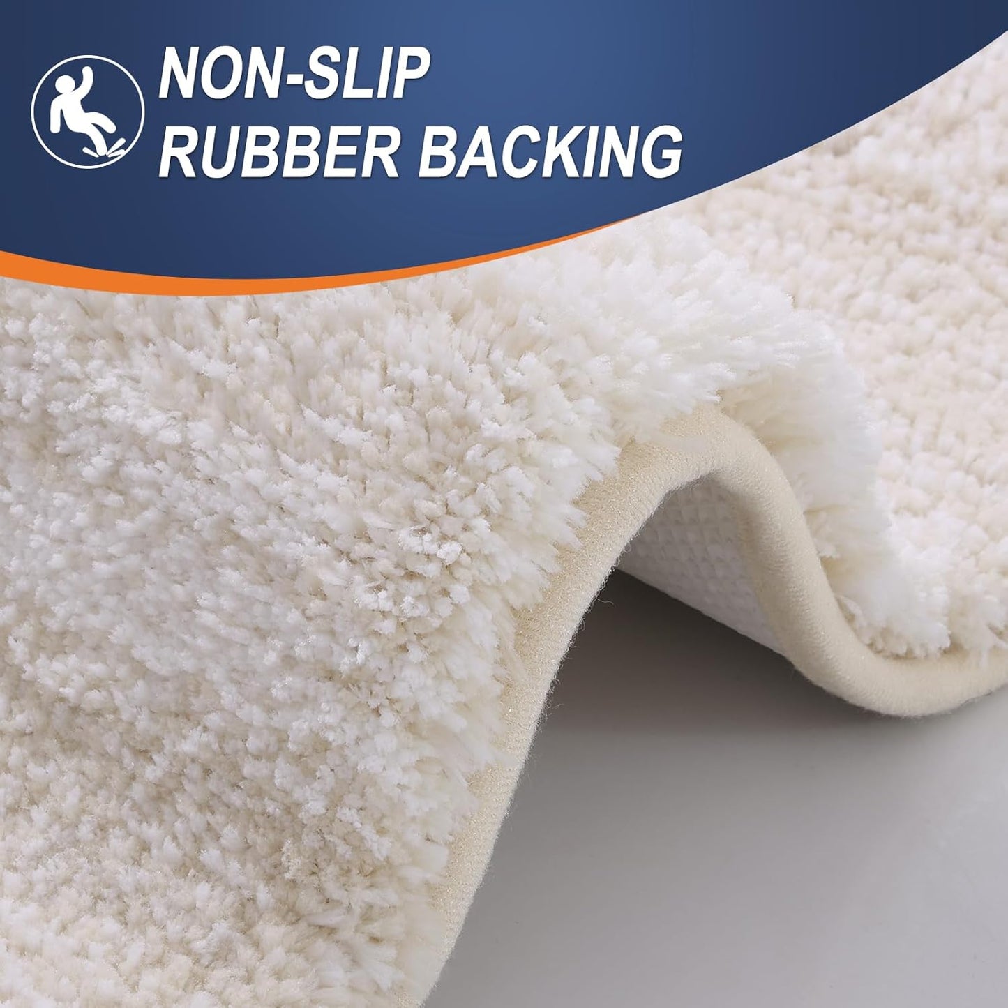 OLANLY Bathroom Runner Rugs 47x20, Extra Soft Absorbent Microfiber Bath Rugs, Rubber Backing, Quick Dry, Washable Bath Mats for Bathroom Floor, Tub and Shower, Home Decor Accessories, Light Beige