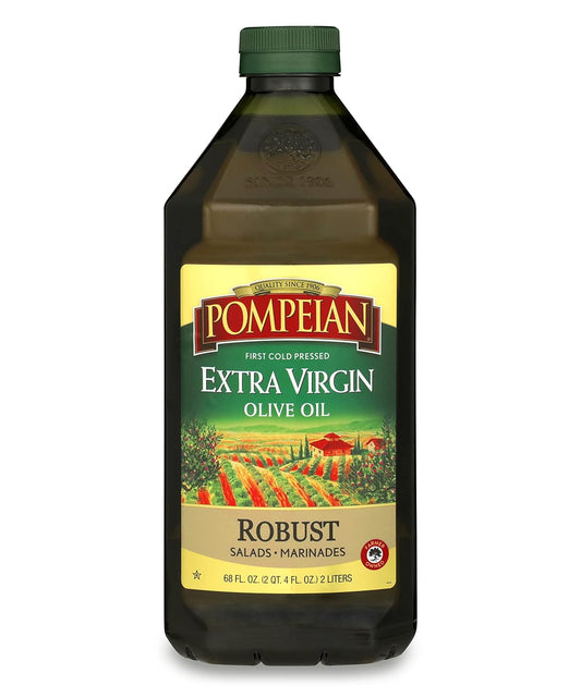 Pompeian Robust Extra Virgin Olive Oil, Contains Polyphenols, First Cold Pressed, 68 Fl Oz