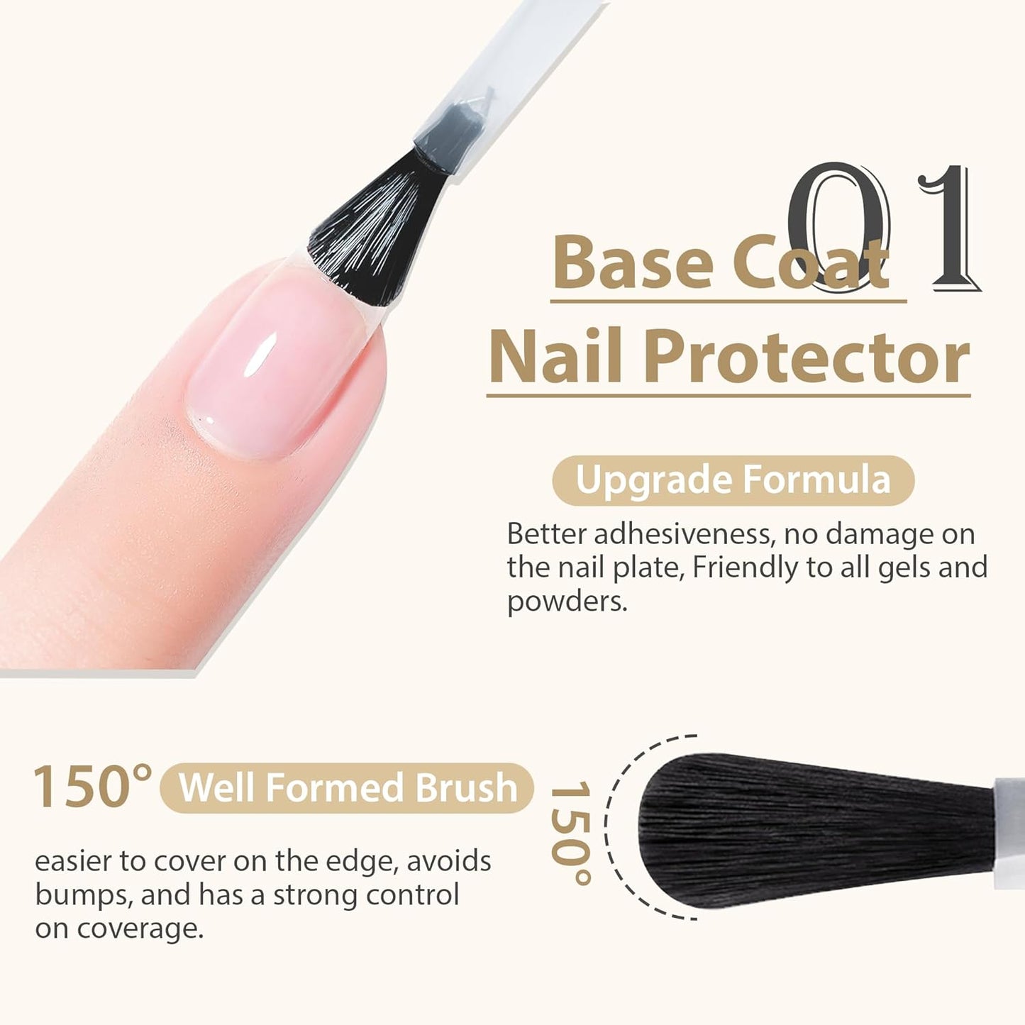 UNA GELLA Base Top Coat Set, 2PCS Gels Top Base Coat Gel Polish U V for Gel Nail Polish, Diamond Shiny, Protects Nails Healthy, Clear Base Coat & No Wipe Top Coat for DIY Nail Art Home