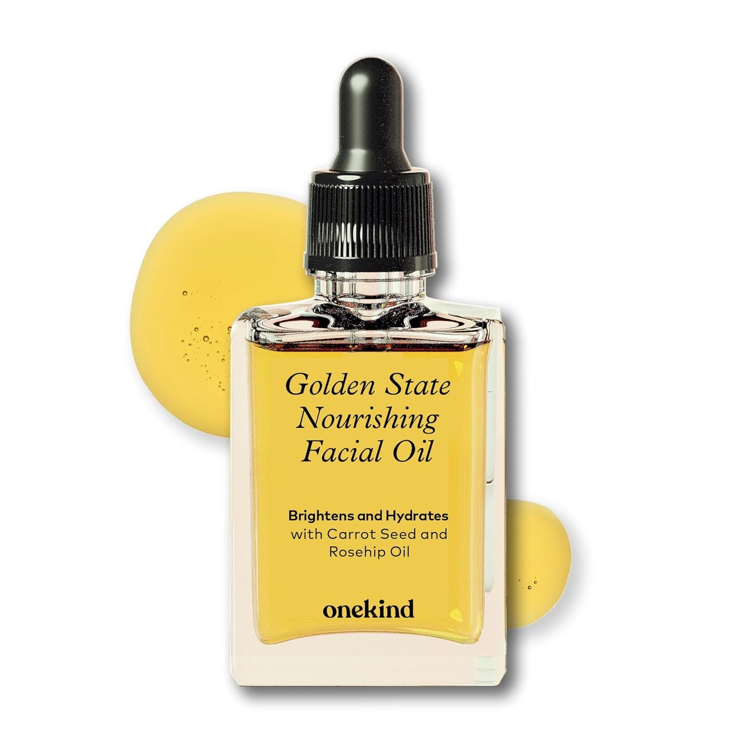 Onekind Golden State Anti Aging Botanical Face Oil with Rosehip Seed Oil, Sea Buckthorn Extract, Carrot Seed to Visibly Brighten, Firm, and Hydrate - Nourishing and Hydrating for Dry Skin