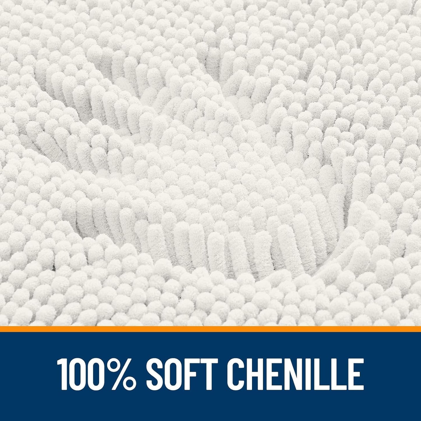 OLANLY Bathroom Rugs 50x30, Extra Soft Absorbent Chenille Bath Rugs, Rubber Backing Quick Dry, Machine Washable Bath Mats for Bathroom Floor, Tub and Shower, Home Decor Accessories, Ivory