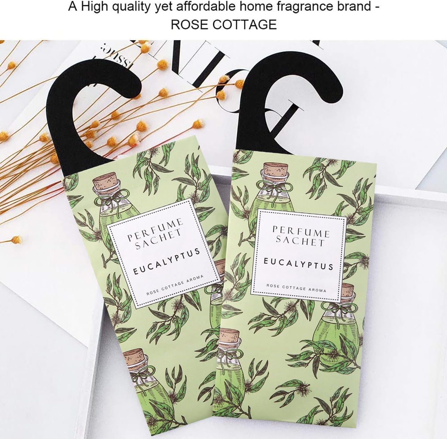 Large 12 Packs Eucalyptus Hanging Closet Air Freshener Scented Sachets Long Lasting Smell Goods