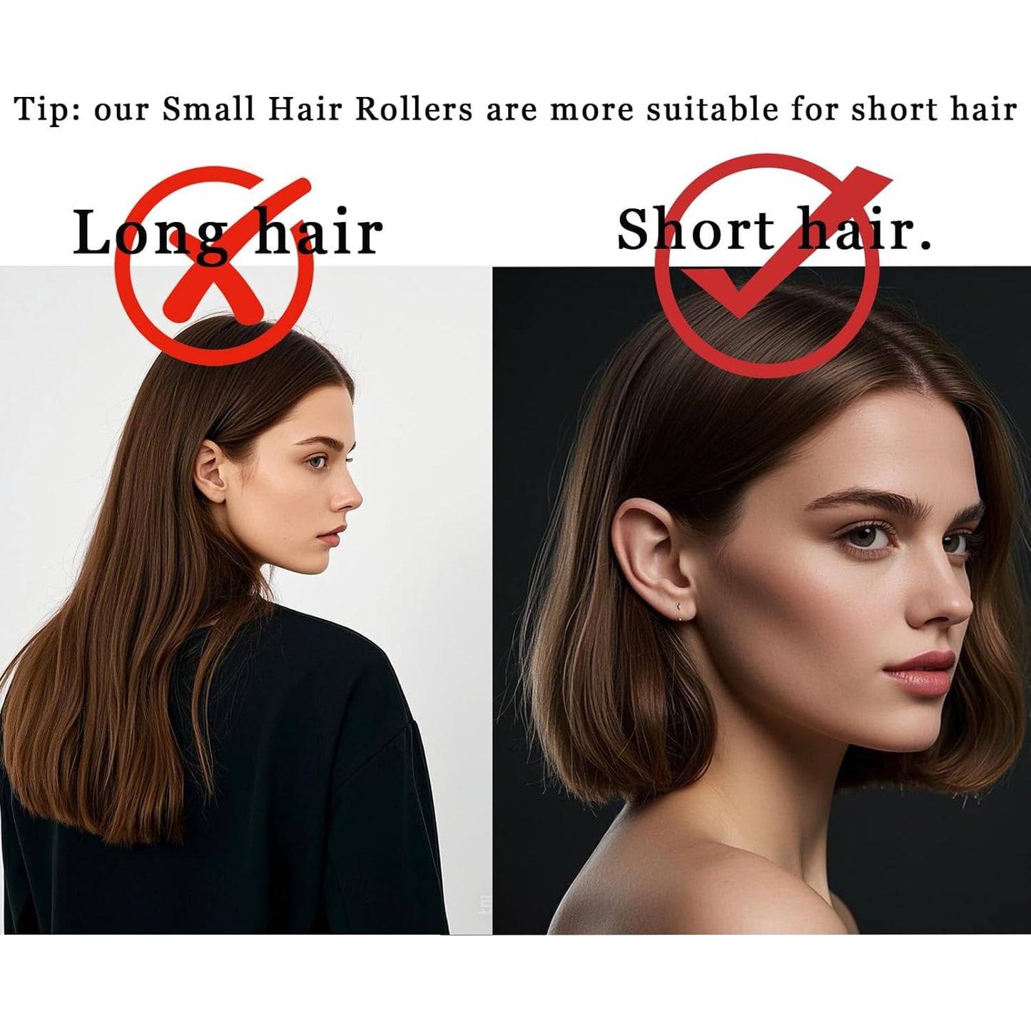 28PCS Self Grip Small Hair Rollers Set, 0.6in Plastic No Heat Roller Hair Curlers with Comb Heatless Clips for Short Fine Thin Hair(Yellow)