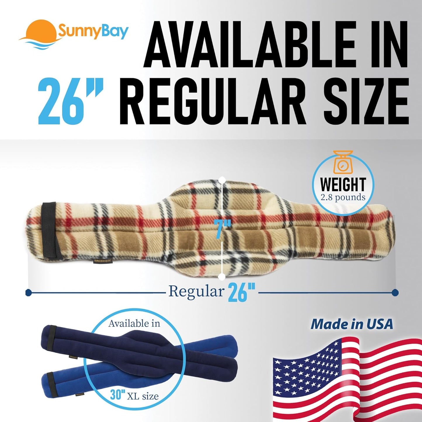 SunnyBay Microwave Heating Pad, Microwavable Heated Neck and Shoulder Wrap, Moist and Weighted Hands-Free Beanbag Pack with Wide Neck Coverage, 2.5 lbs, 26 Inches Long-Length, Made in USA, London