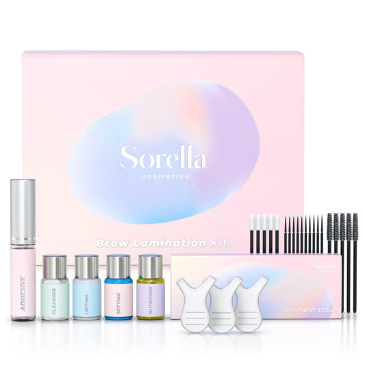 Brow Lamination Kit | Professional Eyebrow Lamination Kit | DIY At Home Keratin Brow Lift Kit for Fuller, Thicker Brows | Easy to Use, Long Lasting | Includes Instruction & Tools | SORELLA COSMETICS