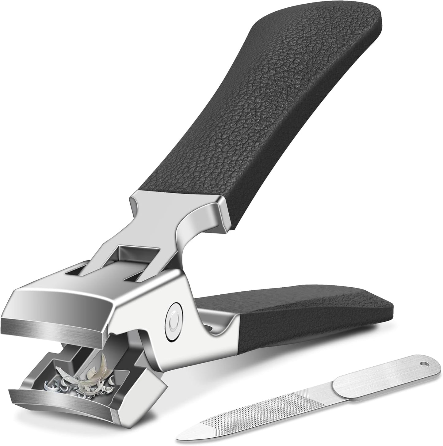 Nail Clippers - Ultra Sharp Anti Splash Fingernail and Toenail Clipper, with Nail Catcher, for Men & Women, Seniors, Black