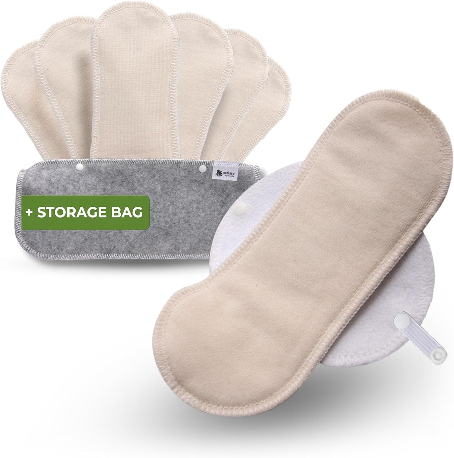 Made in EU - Ultra-Soft Reusable Panty Liners (Small, 7-Pack) – High-Temp Washable Cloth Panty Liners for Women & Teens – Breathable Organic Cotton Keeps You Fresh & Dry for Vaginal Daily Discharge