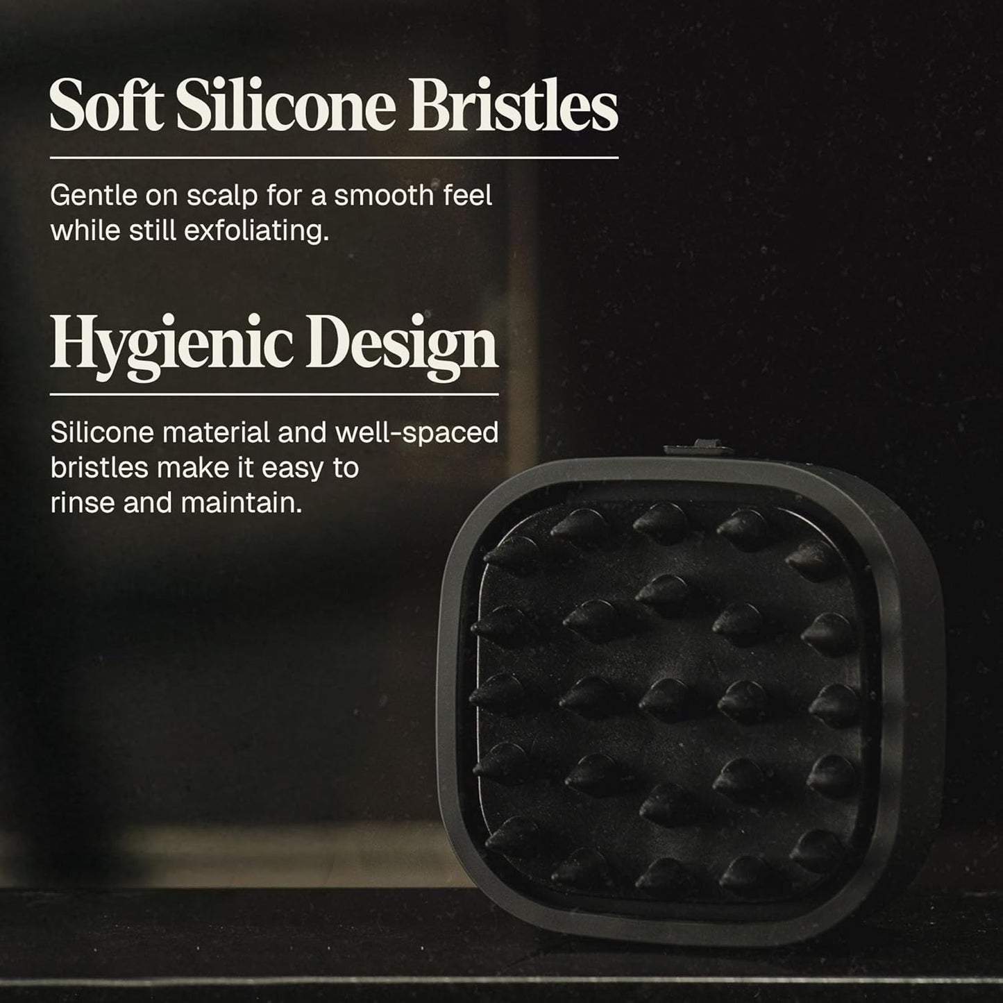 Black Wolf Sonic Scalp Scrubber - Electric Hair & Scalp Massager Brush with 3-Speed Oscillation - Rechargeable Shower Brush & Head Scrubber with Soft Silicone Bristles for Deep Clean & Exfoliation