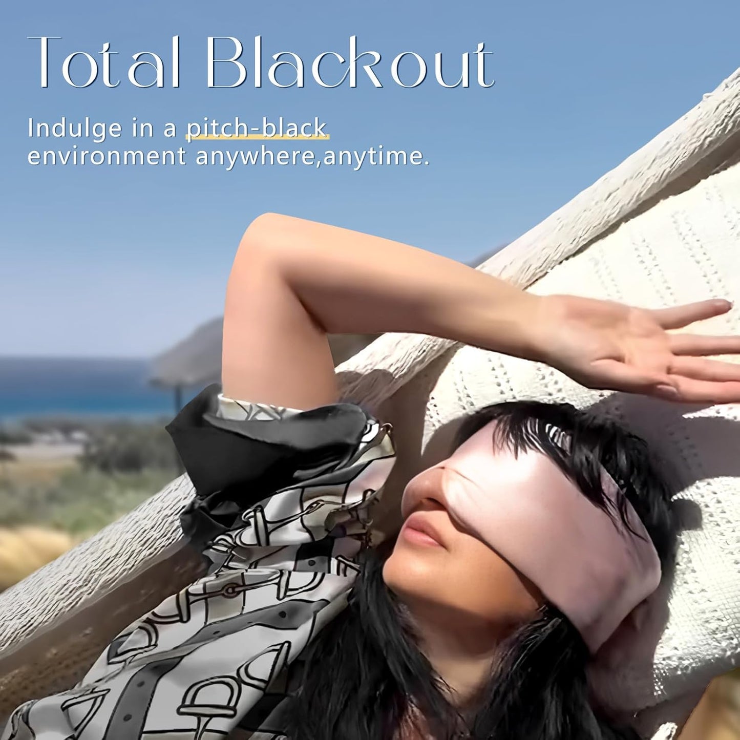 ZIMASILK 100% 22 Momme Mulberry Silk Sleep Mask - Full Silk Filled, Ultra-Soft & Breathable, Face-Hugging Blackout Eye Cover for Sleeping (Peacock Blue)