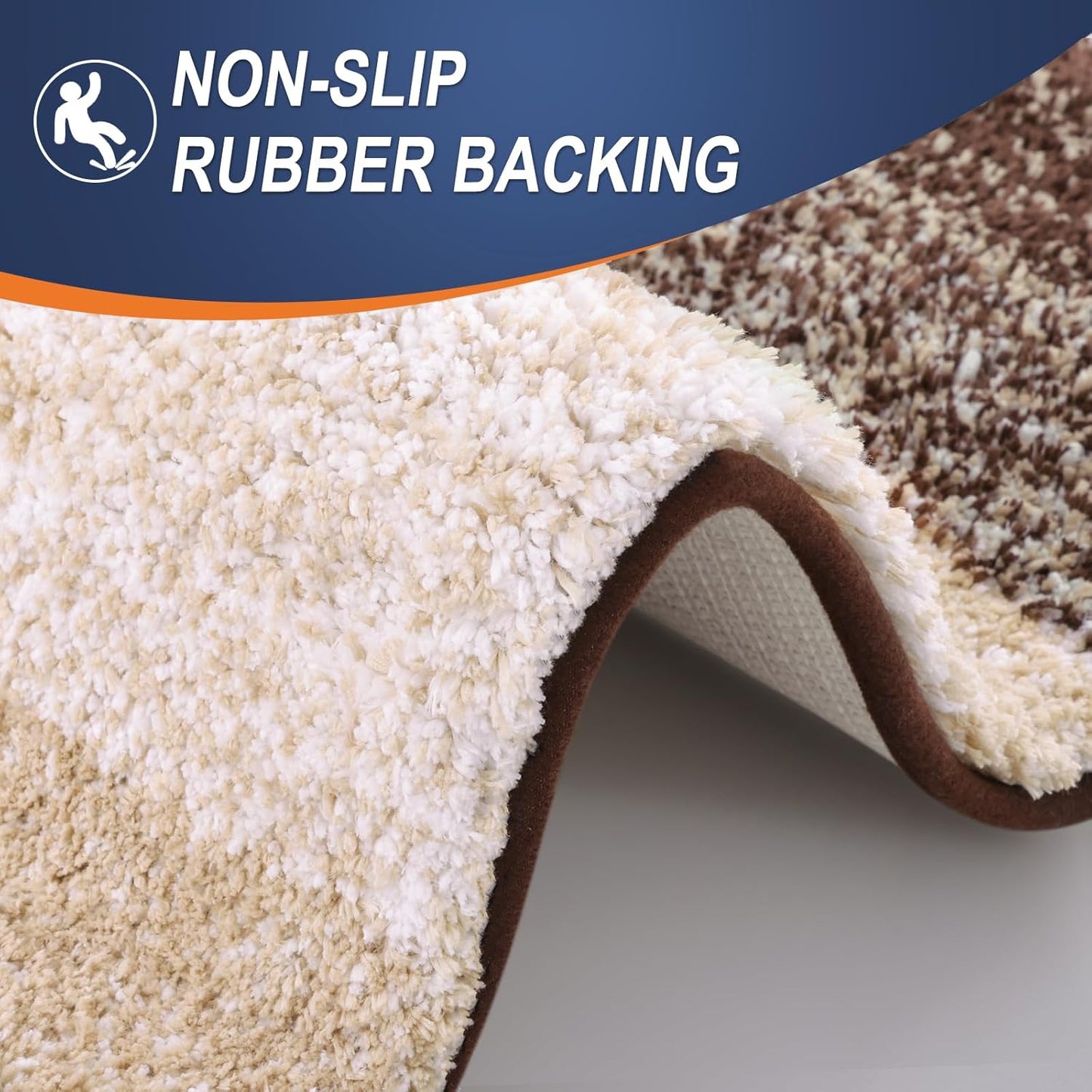 OLANLY Bathroom Runner Rugs 59x17, Extra Soft Absorbent Microfiber Bath Rugs, Rubber Backing, Quick Dry, Machine Washable Bath Mats for Bathroom Floor, Tub and Shower, Home Decor Accessories, Brown