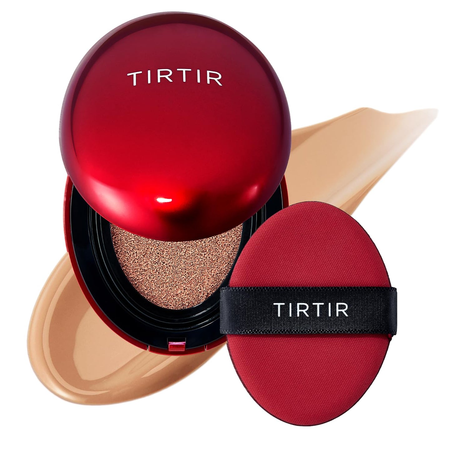 TIRTIR Mask Fit Red Cushion Foundation | Full coverage, Weightless, Skin fit, Satin Glow Finish, Korean Makeup BB Foundation, beauty, Tattoo cover up, Buildable (#29C Taupe Beige, 0.63 Fl Oz)