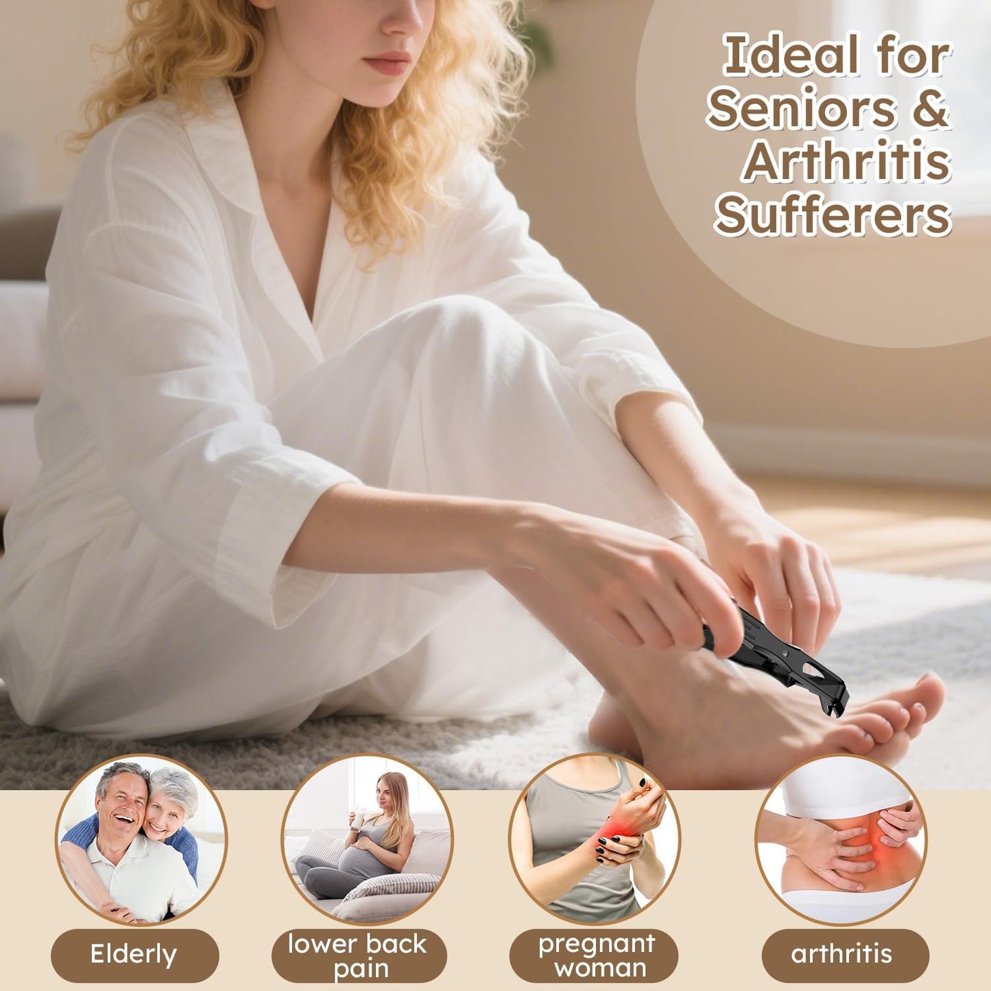 2025 Toenail Clippers for Thick Nails for Seniors, Nail Clippers for Men Angled Head, Toe Nail Clippers Slanted, Wide Jaw Opening with Catcher, Heavy Duty Ingrown Toenail Clippers Long Handle