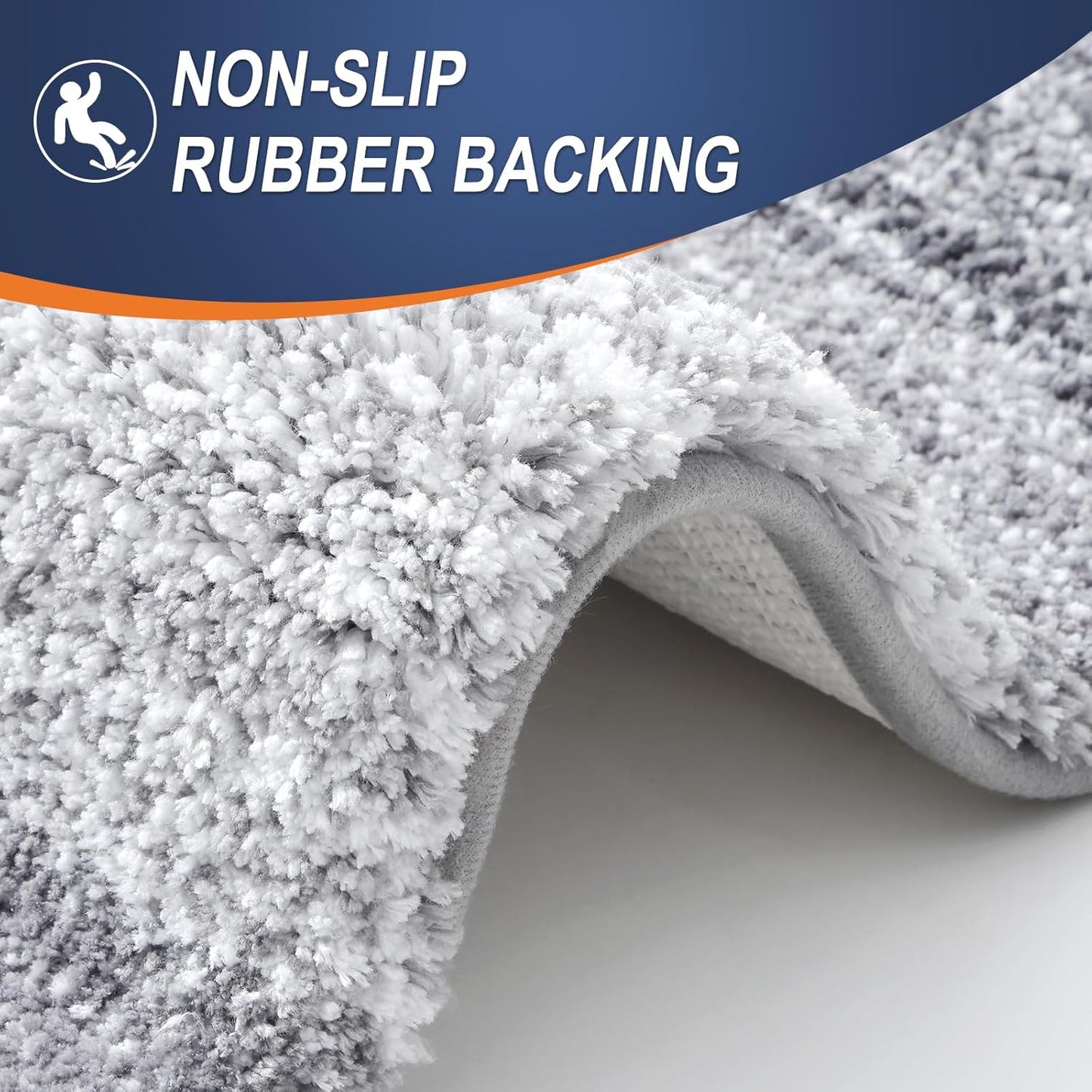 OLANLY Bathroom Runner Rugs 59x17, Extra Soft Absorbent Microfiber Bath Rugs, Rubber Backing, Quick Dry, Washable Bath Mats for Bathroom Floor, Tub and Shower, Home Decor Accessories, Light Grey