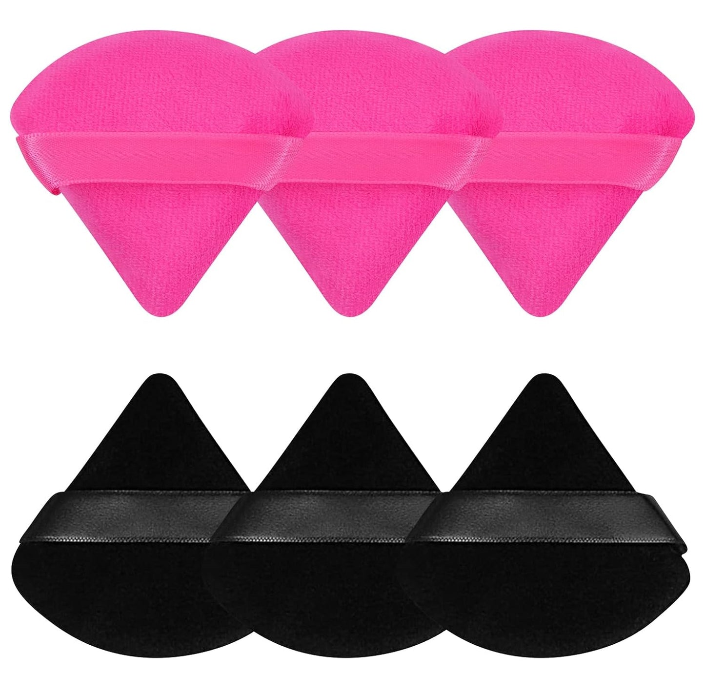 Pimoys 6 Pieces Powder Puff Face Soft Triangle Makeup Puff for Loose Powder Setting Powder, Velour Foundation Sponge Makeup Blender Sponge Beauty Makeup Tool