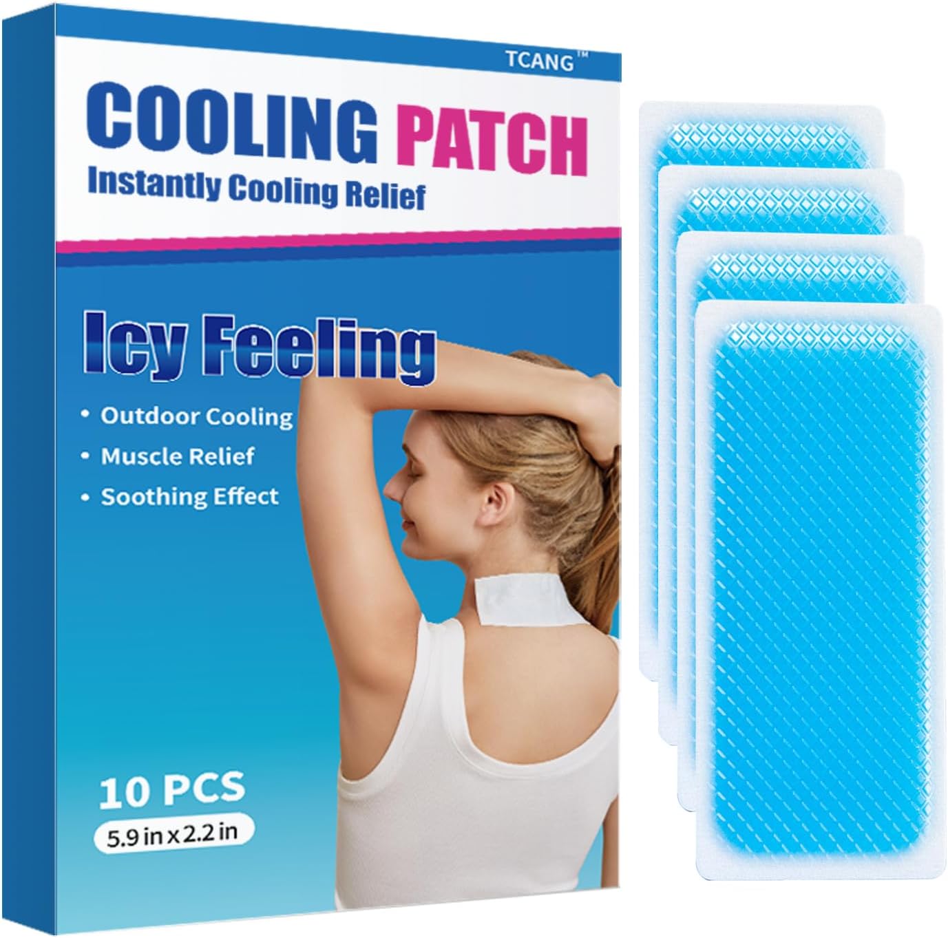 Instant Cooling Ice Packs for Outdoor Activities Summer Heat Relief - Large Disposable Cooling Patches for Neck Body, Camping Hiking Sports, Instant Temperature Drop 10 Pack