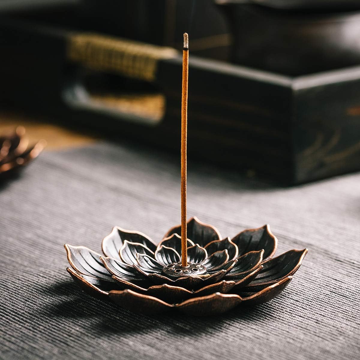 Brass Lotus Incense Holder, Incense Sticks Burner, Incense Ash Catcher, 3 Pack