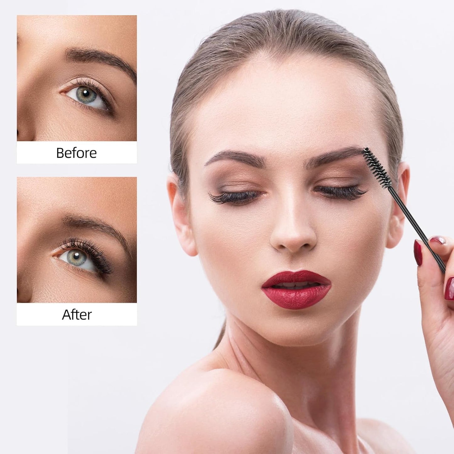 Tbestmax 800 Disposable Mascara Wands Eyelash Brush Spoolies for Eyebrow Eye Lash Extension, Makeup Brushes Applicators Kits - Black