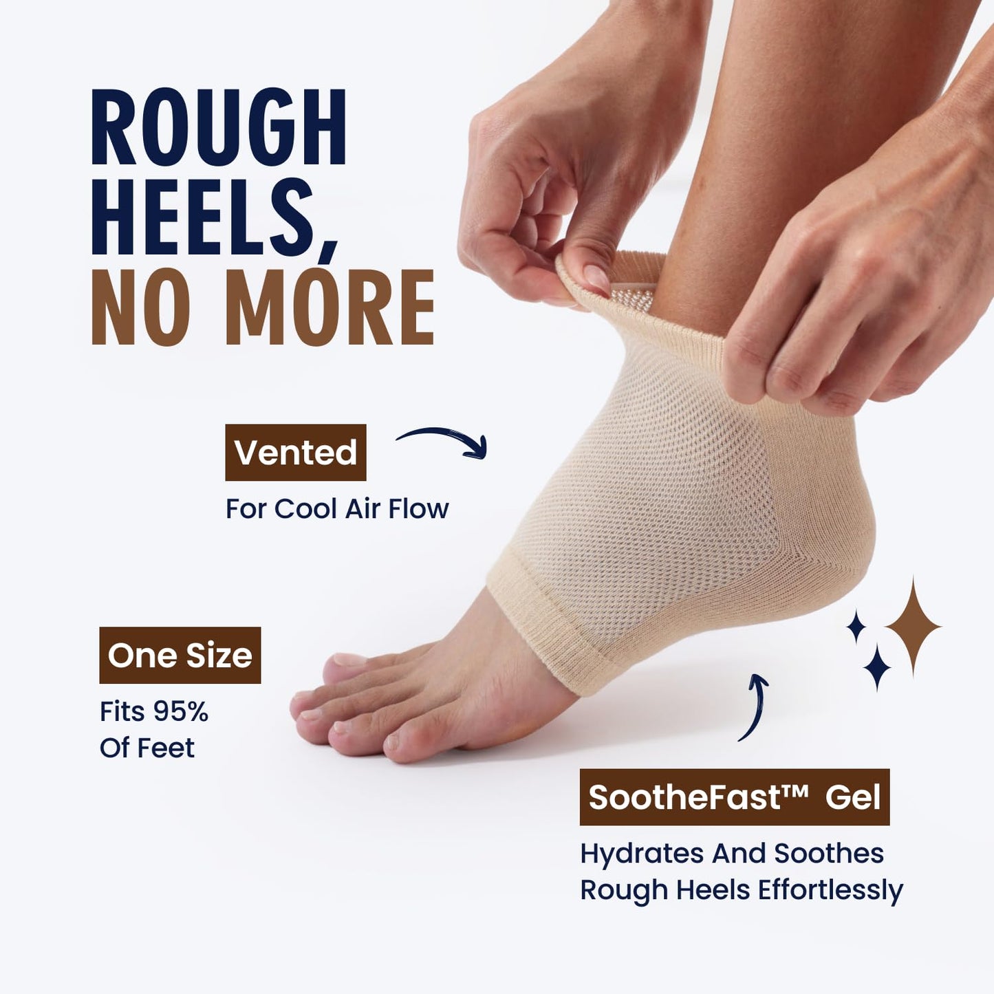 Dr. Frederick's Original Moisturizing Heel Socks for Cracked Heel Treatment - 2 Pairs - Socks for Dry Feet - Cracked Skin Repair & Overnight Hydration - Foot Care for Women & Men - Shea Butter