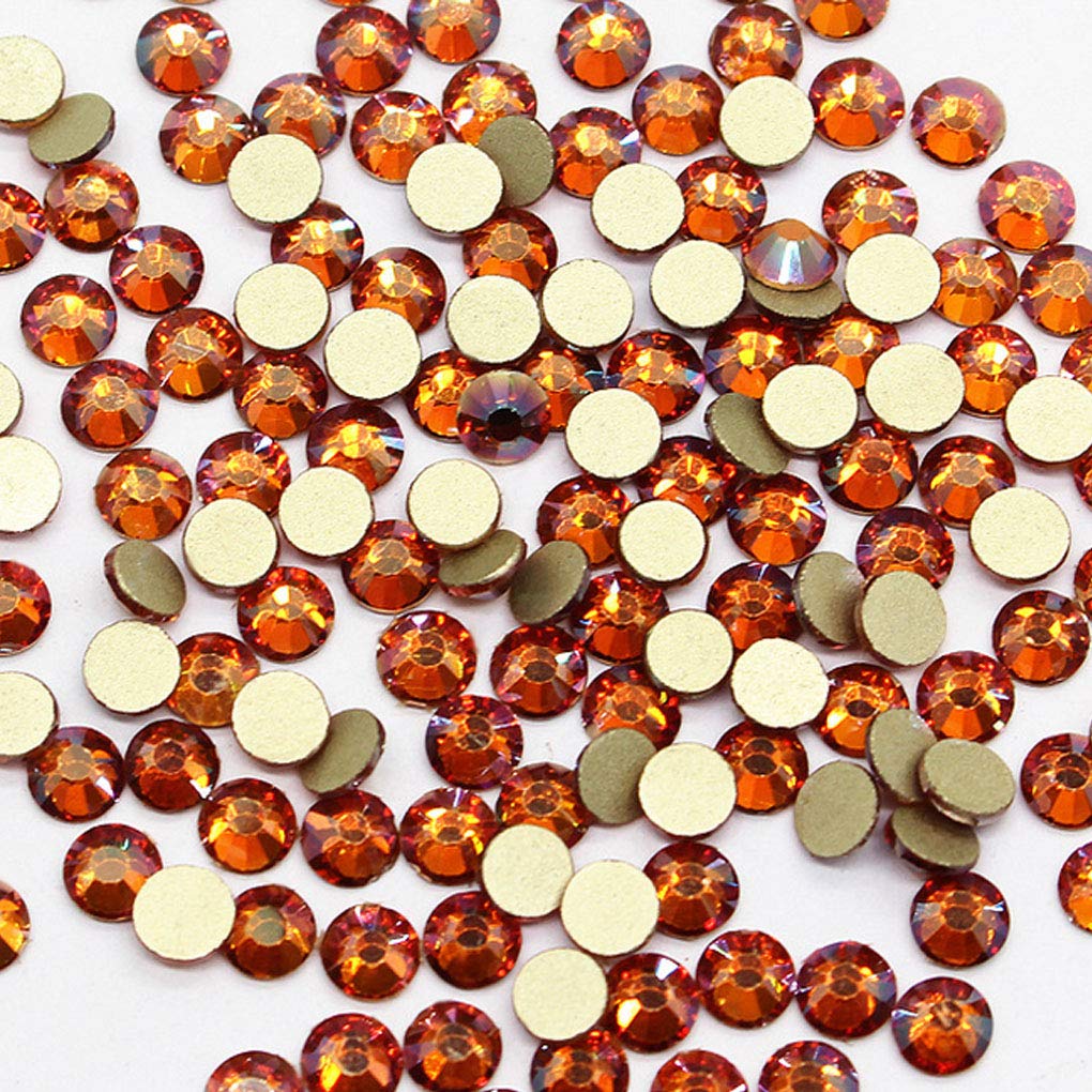Rhinestones flat back gems round DIY decorative Nail Face and apparel accessories ss3-20 mix size(1440pcs amber)