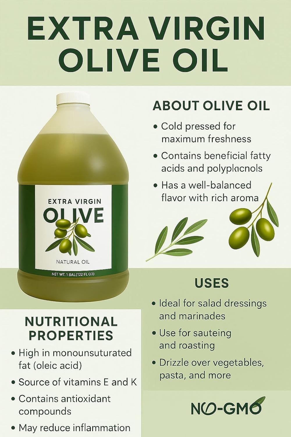 Healthy Harvest Productions Extra Vigin Olive Oil 1 Gallon