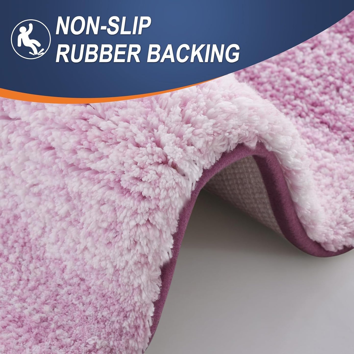 OLANLY Bathroom Runner Rugs 59x24, Extra Soft Absorbent Microfiber Bath Rugs, Rubber Backing, Quick Dry, Washable Bath Mats for Bathroom Floor, Tub and Shower, Home Decor Accessories, Pinkish-Purple