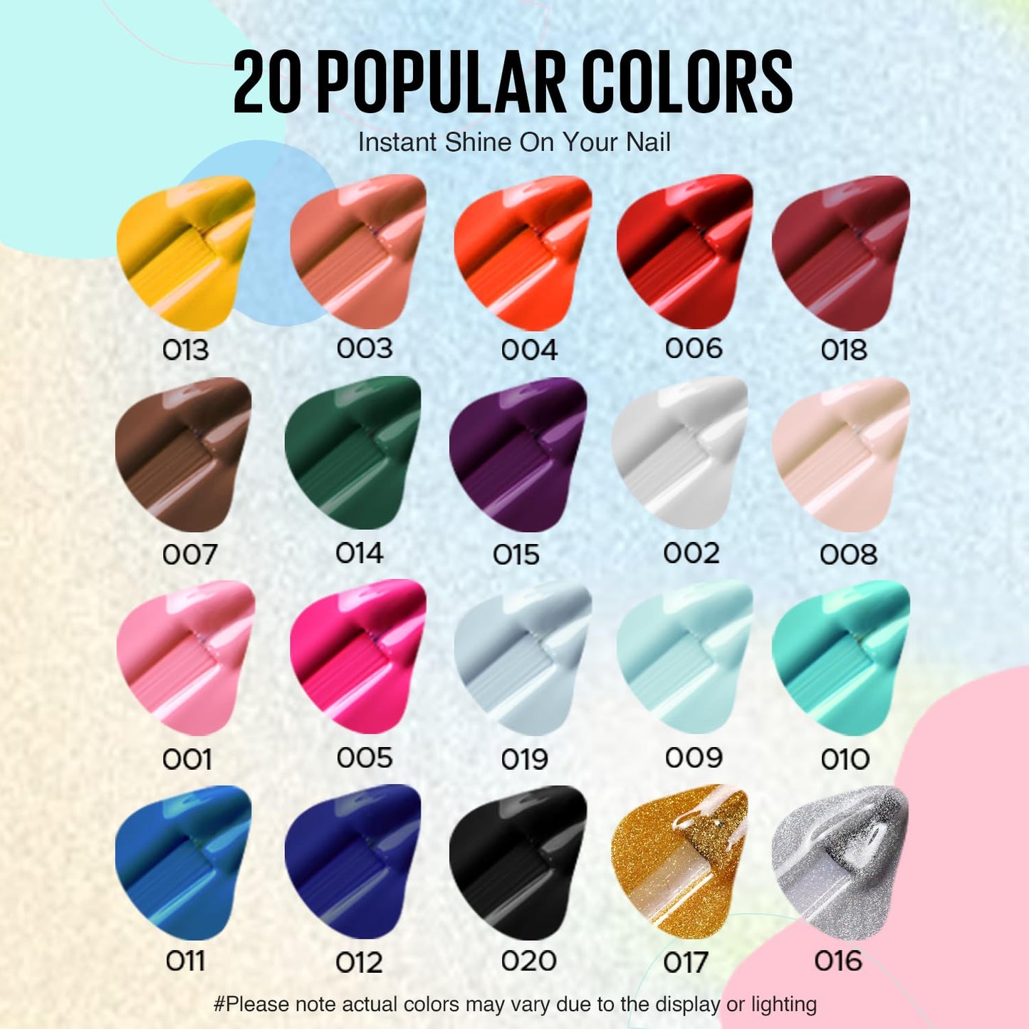 MEFA Gel Nail Polish Set, 23 Pcs Burgundy Red Brown Gel Polish Set Collection Summer Neon Classic Orange Black Navy Blue Glitter Nail Polish Starter Set with Glossy & Matte Top Base Coat Nail Art Gift