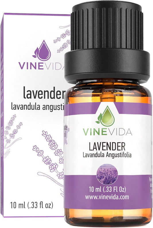 VINEVIDA Lavender Essential Oil - Undiluted, 10 mL - DIY Candle Scents, Safe for Skin