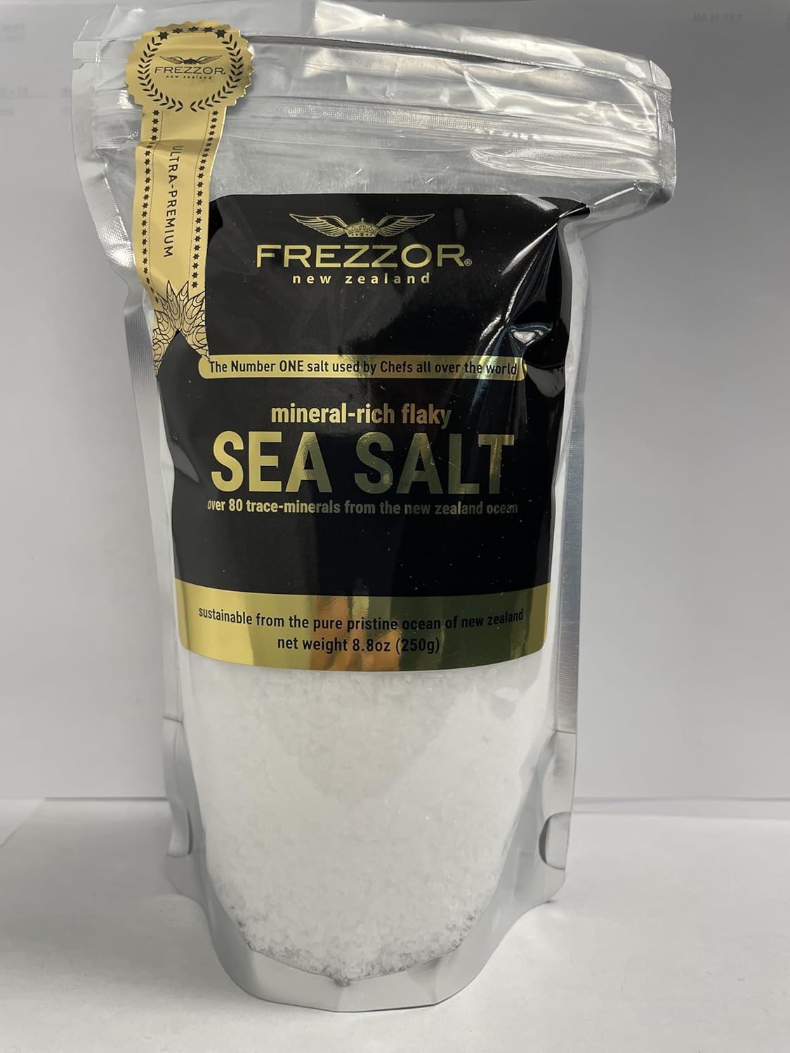 FREZZOR Omega 3 Black Green Lipped Mussel Oil, 53x Higher Potency for Superior Joint Comfort & Mobility, No Fishy Aftertaste, 1 Bottle, 60 Softgels Plus 1 Pouch of Flaky Sea Salt