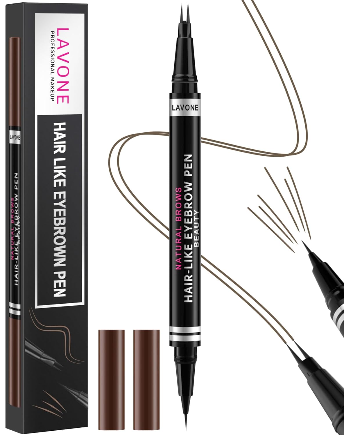 Eyebrow Pencil, 2-in-1 Waterproof Eyebrow Pen, with 2 Tip Microblading Eyebrow Pencil and Ultra-Precise Brow Pencil, with Eyebrow Brush, Eyebrow Pencils for Women, Natural Hair-Like Brows - Ash Brown