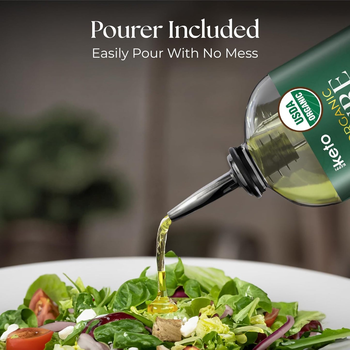 Keppi Keto Organic MCT Oil - Flavorless C8, Non-GMO, Certified Gluten-Free, Palm Oil Free, Vegan, Kosher, Halal, 32 oz Coconut Oil