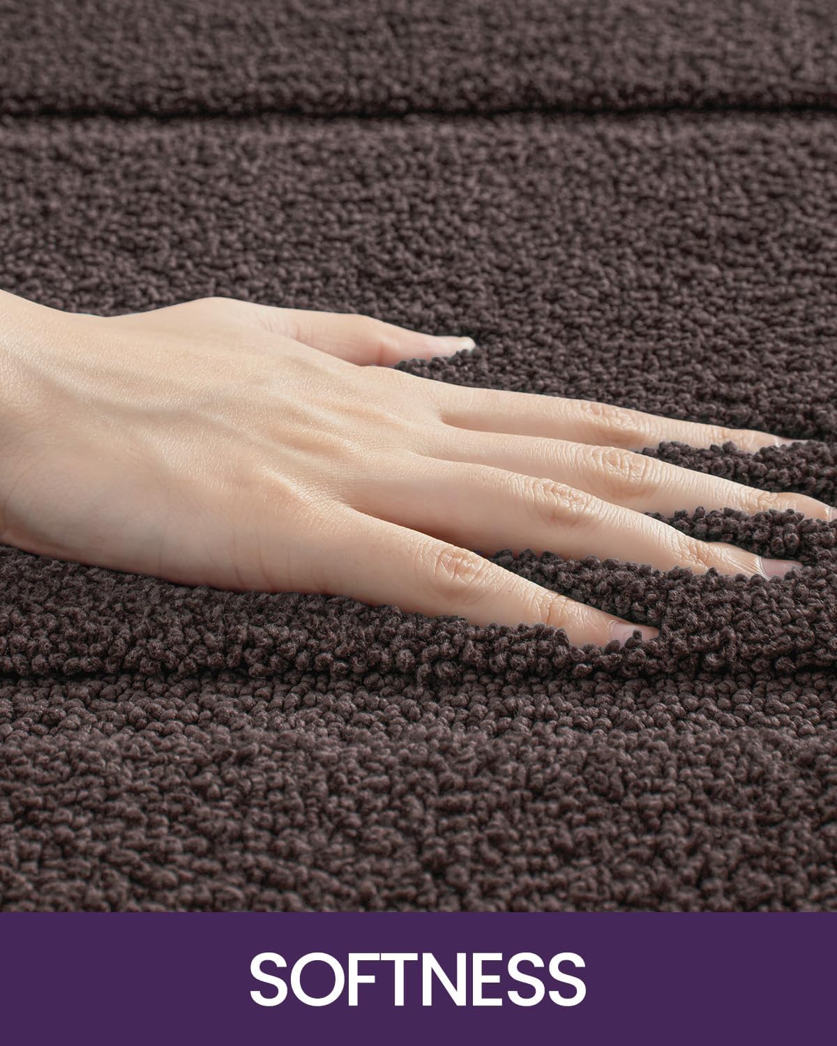 DEXI Bathroom Rugs 32x20, Washable Non Slip Bath Mat for Shower Floor, Absorbent Quick Dry Bathmat with Rubber Backing, Ultra Soft Plush Carpet for Tub, Brown