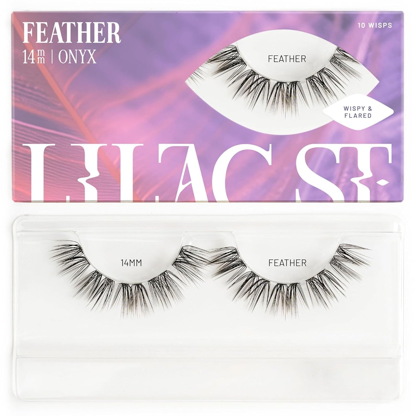 Lilac St - Feather Natural Faux Eyelash Clusters (14mm) - Cat Eye Look - DIY Lash Extension Wisps - Lightweight & Lifelike - Lasts 10 Days - Cruelty Free, Vegan, Women Founded - 10 Lashes