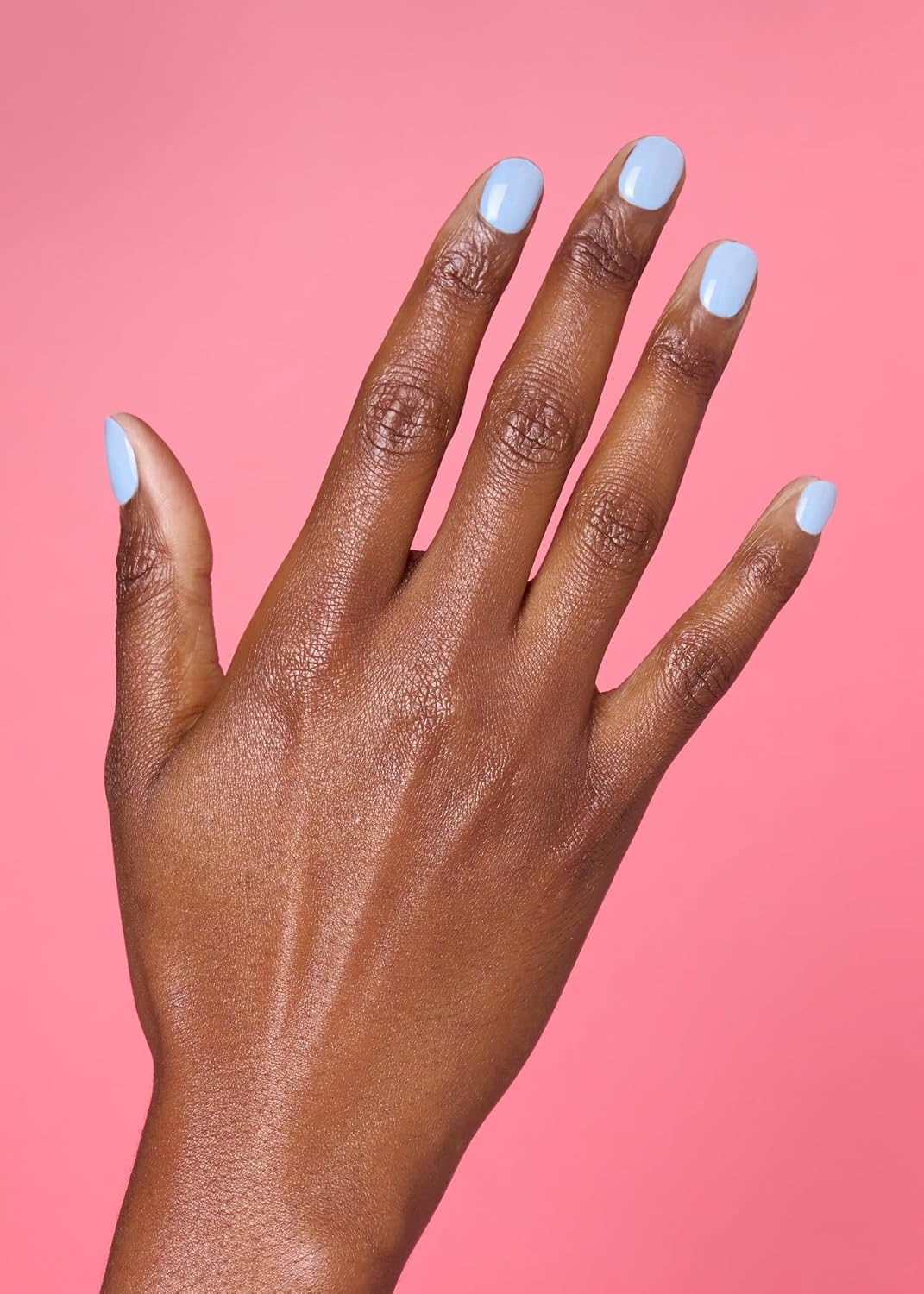 ohora Semi Cured Gel Nail Strips (N Cream Sky) - Blue, Solid, Works with Any UV/LED Lamps, Salon-Quality, Long Lasting, Easy to Apply & Remove - Includes 2 Prep Pads, Nail File & Wooden Stick