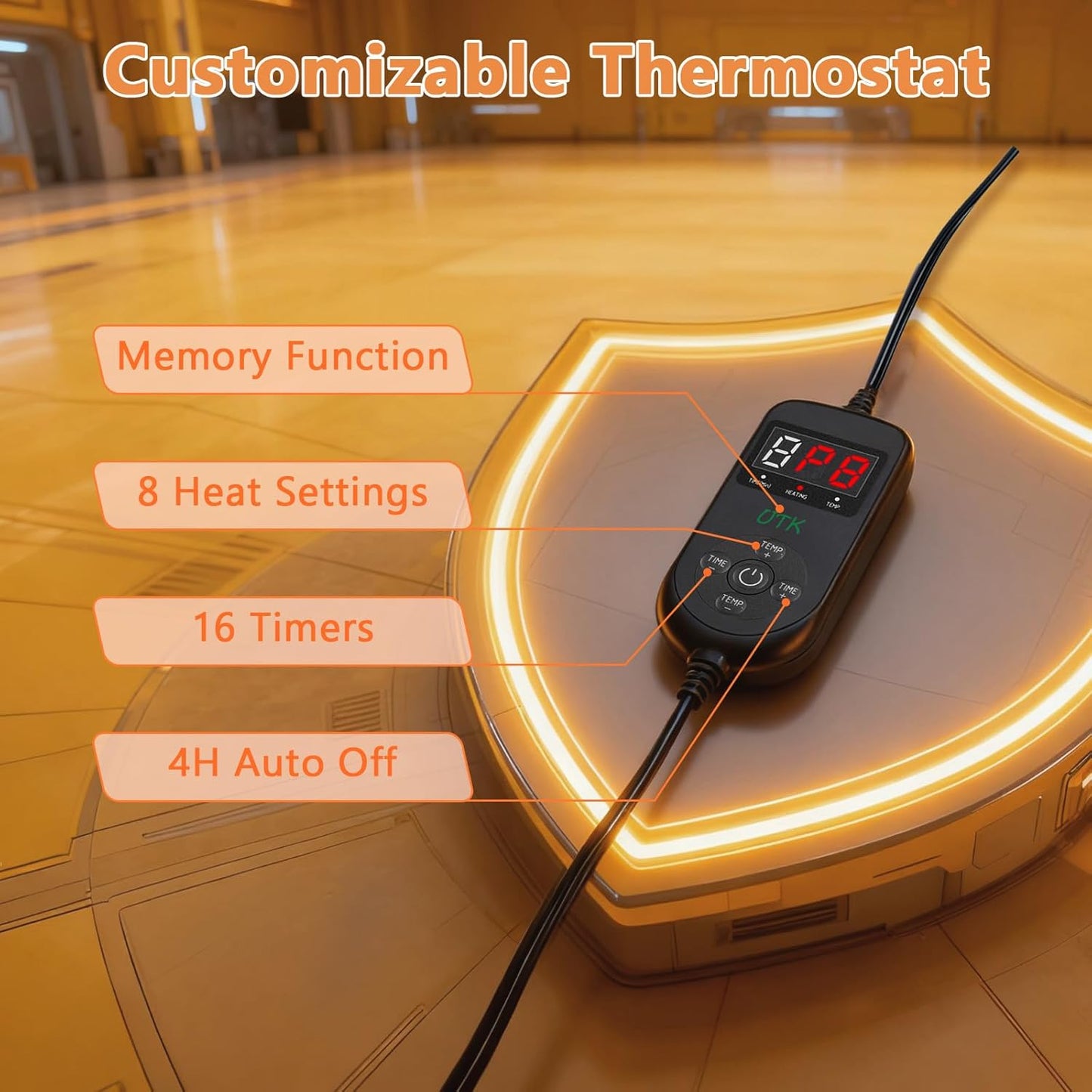 UTK 30s Fast Heating Pad for Back Pain & Period Cramps, 3X Far Infrared Deeper Pain Relief, Hotter to 160℉, FSA-HSA Eligible, 4H Auto Off, 8 Heat Settings,Machine Washable,Gift for Women Men 24" x 12"